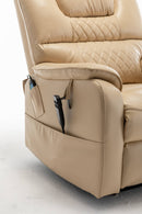 xtra Wide Lay Flat Power Lift Chair Recliner, Beige, close up