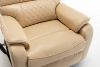 xtra Wide Lay Flat Power Lift Chair Recliner, Beige, close up of seat