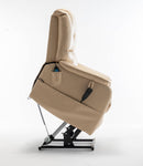 xtra Wide Lay Flat Power Lift Chair Recliner, Beige, lifted side view