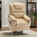 xtra Wide Lay Flat Power Lift Chair Recliner, Beige, lifted, room view