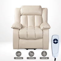 Wide Power Lift Chair Recliner, Beige, positions