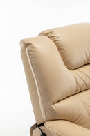 xtra Wide Lay Flat Power Lift Chair Recliner, Beige, headrest close up